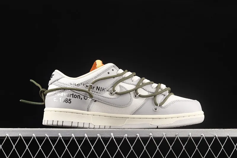 All Categories Nk SB Dunk Series Nk SB Dunk Low Low-top sneakers Pure original version OF x Nk Dunk Low OW Gray SB smashed backboard fashion casual sneakers DM1602-124